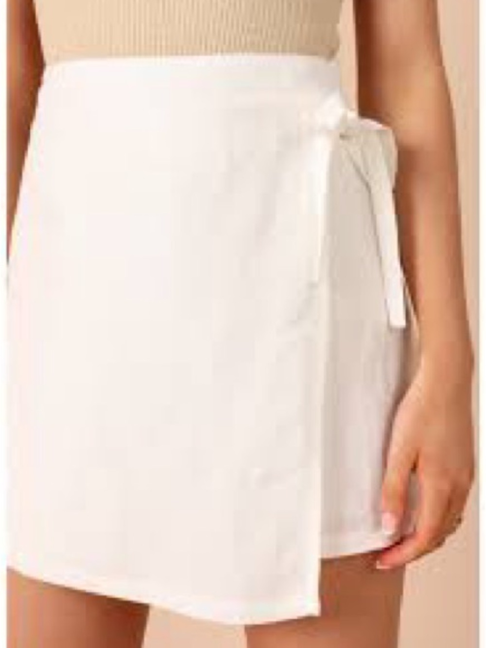 White Wrap Mini Skort
